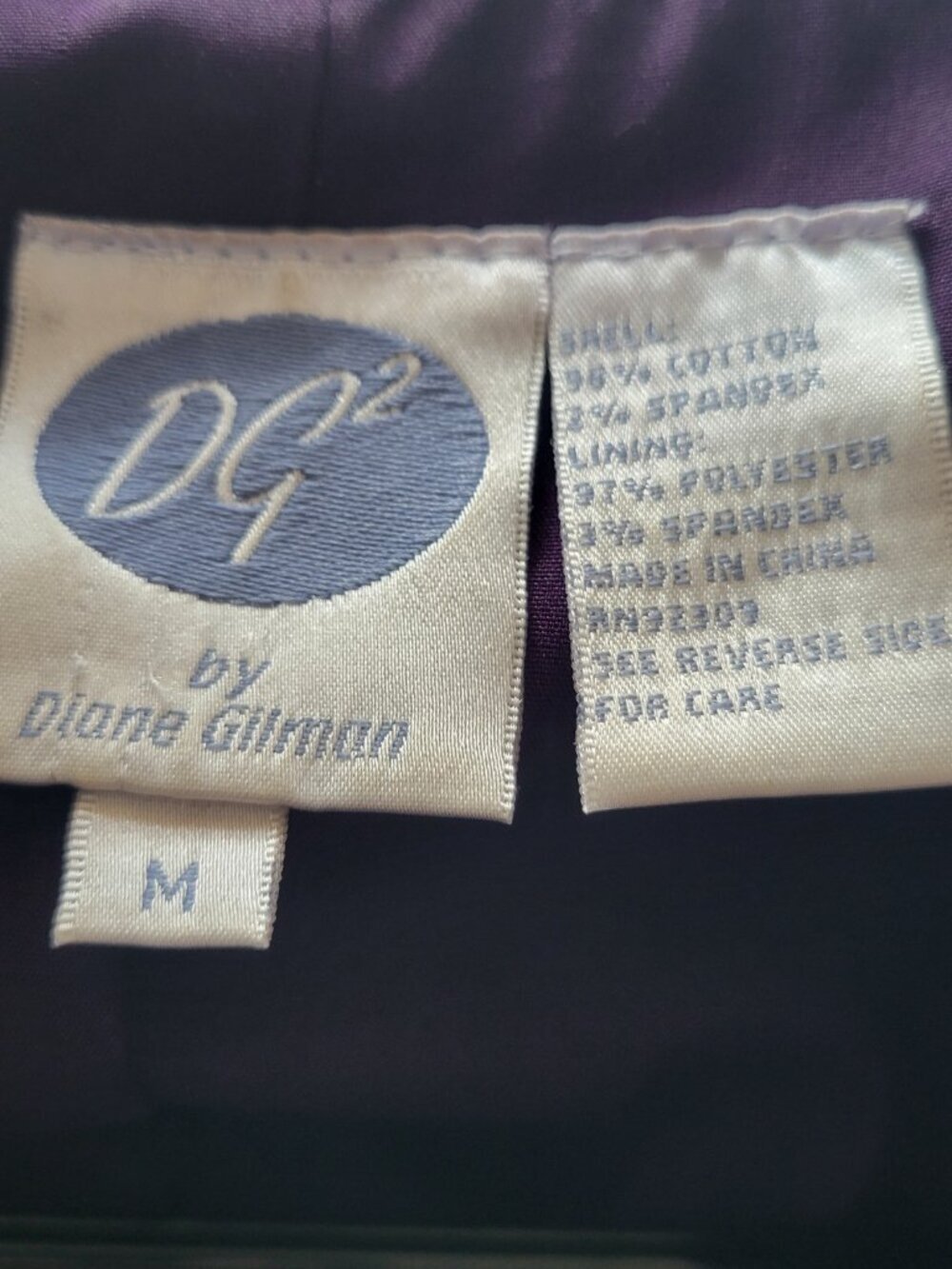 DG2 by Diane Gilman Stretch Velvet Blazer Jacket | Women's Medium | Royal Purple - Picture 5 of 16
